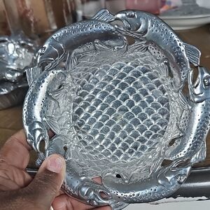 Silver Fish Design Decorative Plate